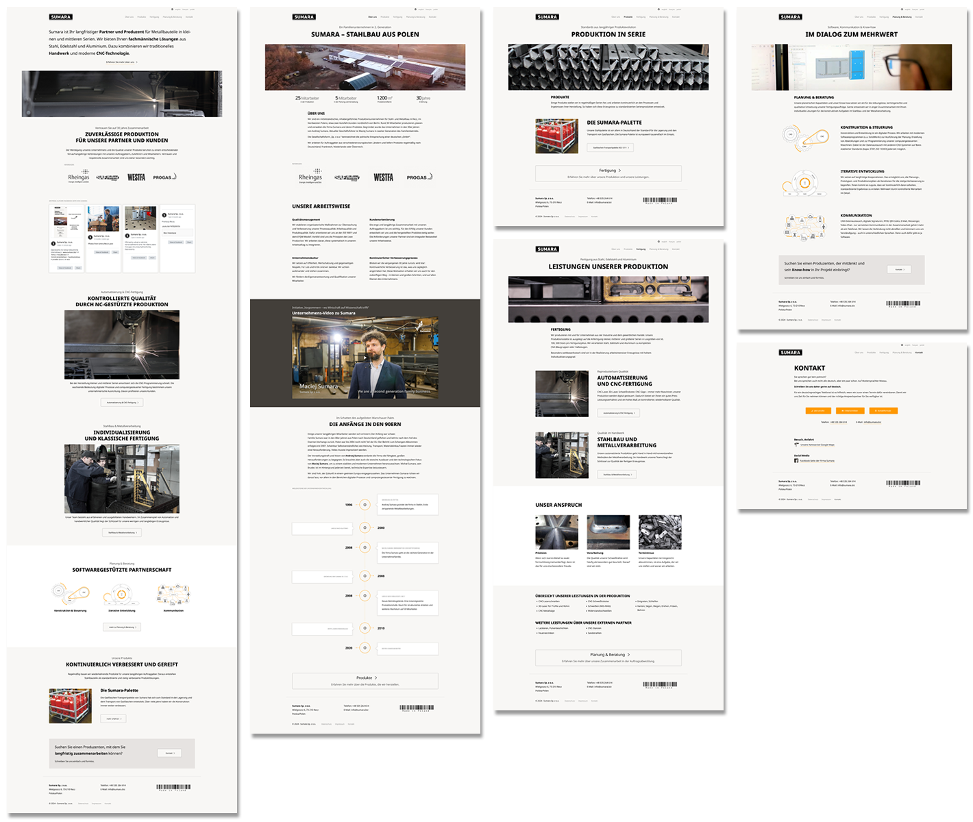 Sumara - Internetseite Screenshots
