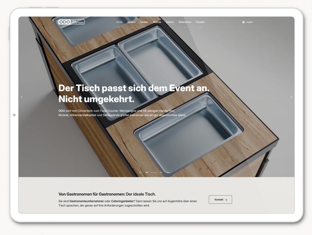 ODO Tisch - Internetseite